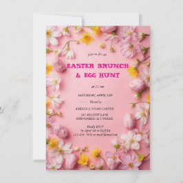 Invitación Floral Colorful Easter BRUNCH & HUNT