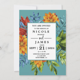 Invitación Floral colorida moderna