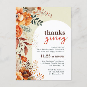 invitación floral con arco blanco para cena de Acc