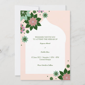 invitación floral contemporánea abstracta nikkah