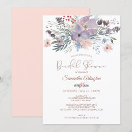 Invitación Floral Copper Rubor Violet Bridal Shower