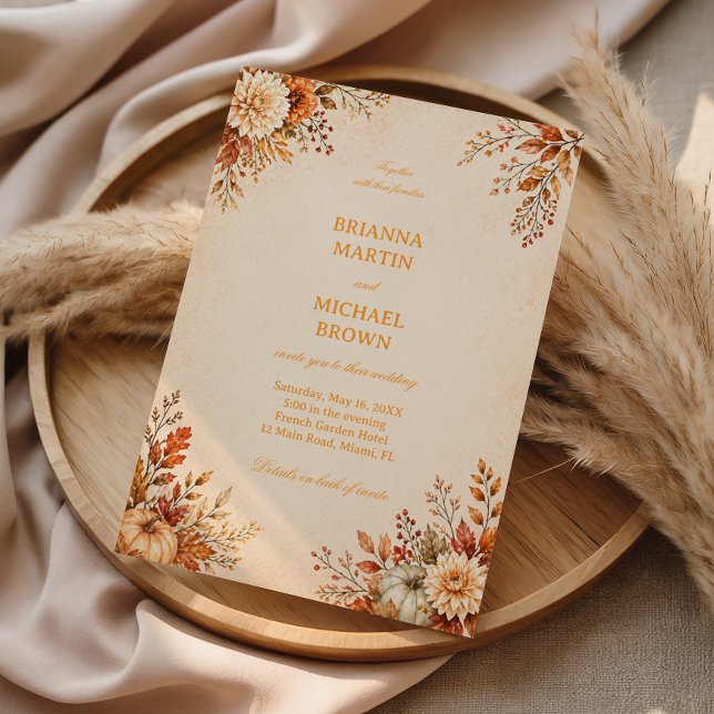Invitación Floral Cosecha Cálida (Subido por el creador)