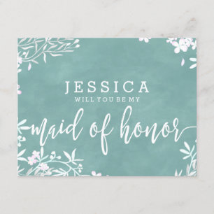 Invitación Floral Cualquier Color ¿Serás Mi Dama de Honor?