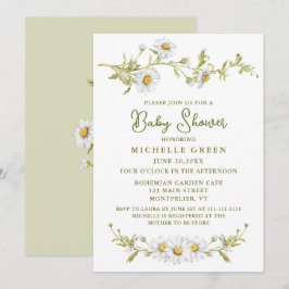 Invitación Floral Daisy Garden Botanical Baby Shower