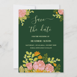 Invitación Floral Dark Green Boda Gracias