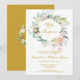 Invitación Floral de 50 aniversario de Boda de Surprise Fiest