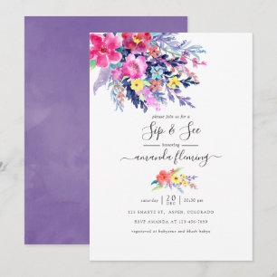Invitación Floral de acuarela colorida de primavera para toma