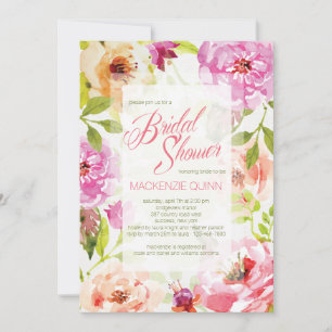 Invitación floral de acuarela de bonito