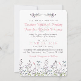 Invitación floral de acuarela de jardín secreto