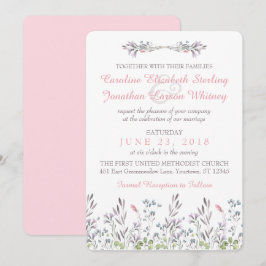 Invitación floral de acuarela de jardín secreto