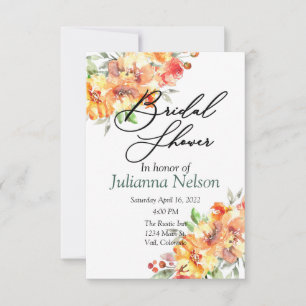 Invitación floral de acuarela de jengibre