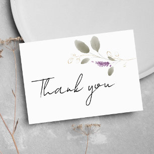 Invitación Floral de acuarela de oro de menta de lavanda Grac