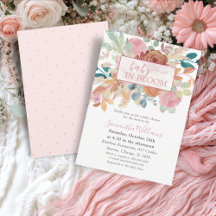 Invitación floral de acuarela en terracota y rosa