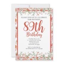 Floral de acuarela femenina 89ª fiesta de cumpleañ