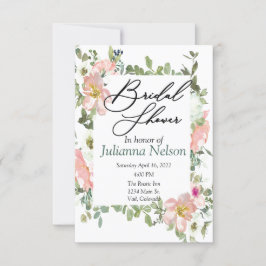 Invitación floral de acuarela rosa bonita