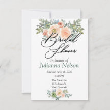 Invitación floral de acuarela rosa y verde