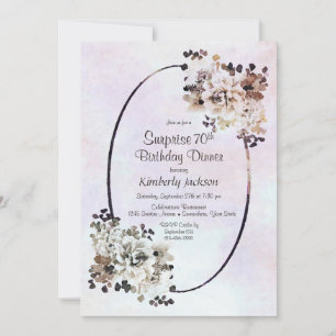 Invitación Floral de acuarela rusa Sorpresa 70 cumpleaños