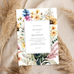 Invitación Floral de acuarela rústica y elegante