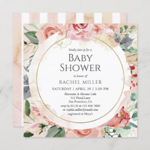 Invitación Floral de agua de Shabby Chic Baby Shower