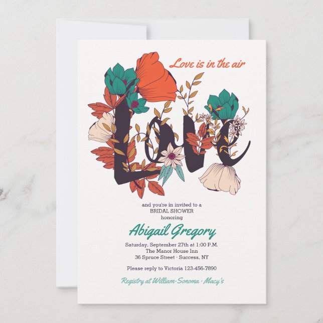Invitación floral de amor (Anverso)