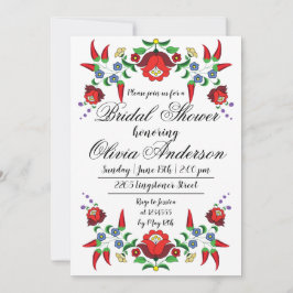 Invitación Floral de arte folclórico húngaro Bridal Shower