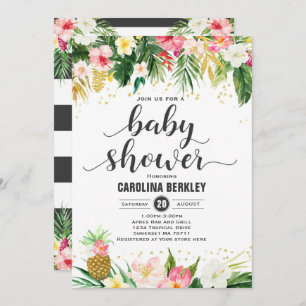 Invitación floral de Baby Shower de la acuarela