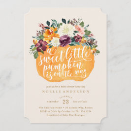 Invitación floral de Baby Shower de la calabaza