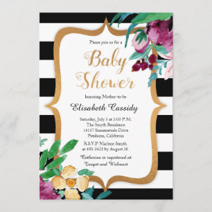 Invitación floral de Baby Shower de la falsa
