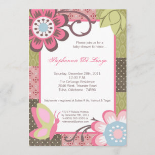 Invitación floral de Baby Shower de la flor de la