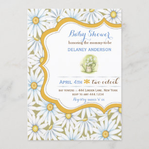 Invitación floral de Baby Shower de la margarita