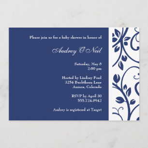 Invitación floral de Baby Shower de la vid del