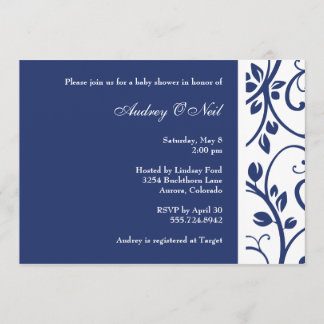 Invitación floral de Baby Shower de la vid del