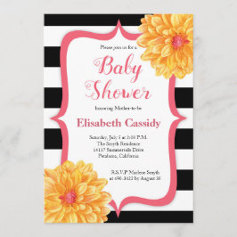 Invitación floral de Baby Shower del rosa y del