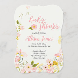 Invitación floral de Baby Shower del vintage
