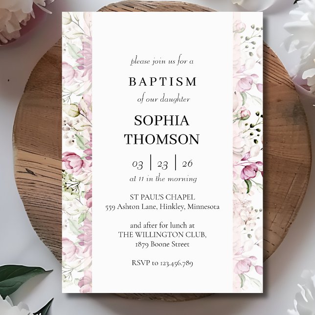 invitación floral de bautizo (Subido por el creador)