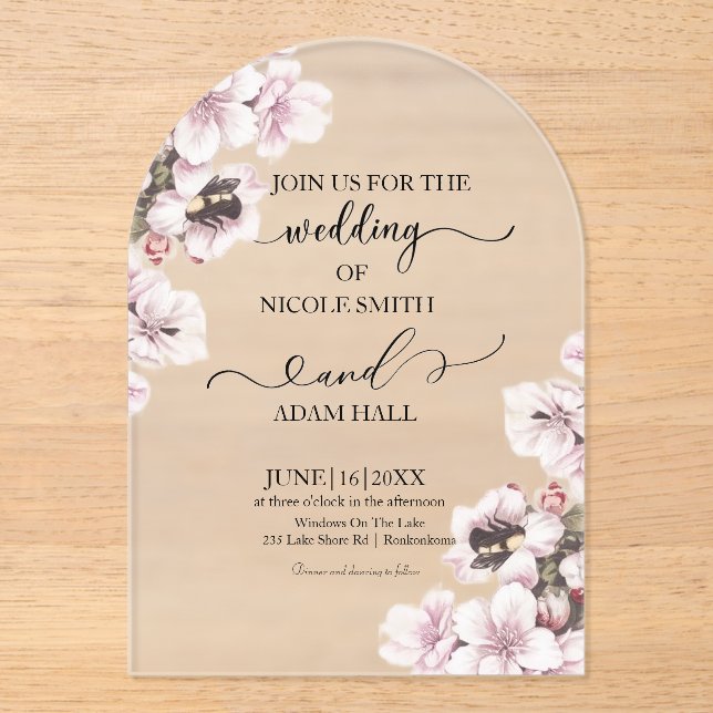 Invitación Floral de Boda (Anverso)