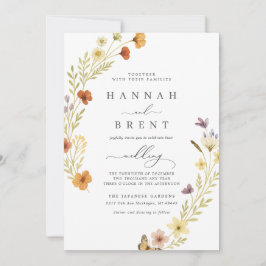 Invitación floral de boda boho