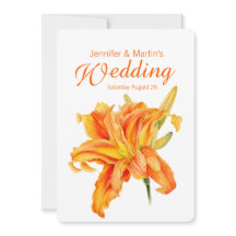 Invitación floral de boda Daylily Hemerocallis