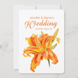 Invitación floral de boda Daylily Hemerocallis
