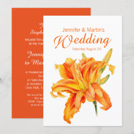 Invitación floral de boda Daylily Hemerocallis