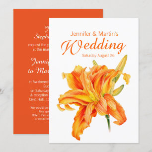 Invitación floral de boda Daylily Hemerocallis