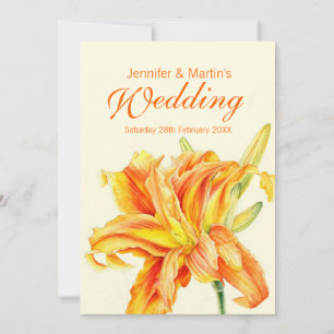 Invitación floral de boda Daylily Hemerocallis