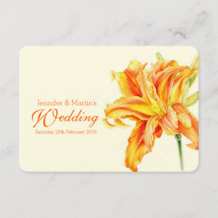 Invitación floral de boda diurna Hemerocallis