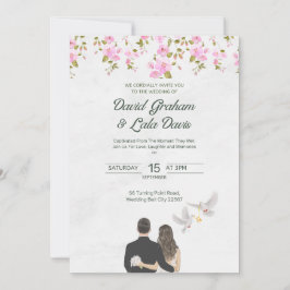 Invitación floral de boda Novia/Novio