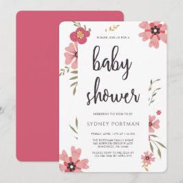 Invitación Floral de Bonito moderna de Baby Shower