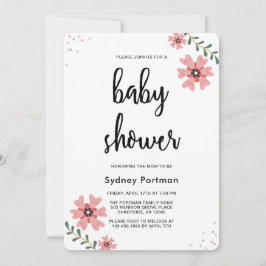 Invitación Floral de Bonito moderna de Baby Shower