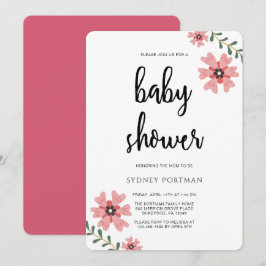 Invitación Floral de Bonito moderna de Baby Shower