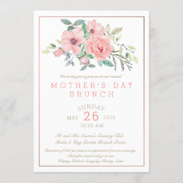 Invitación Floral de brunch del día de la madre acuarela