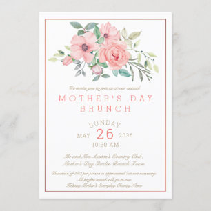 Invitación Floral de brunch del día de la madre acuarela