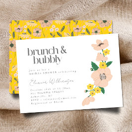 Invitación Floral de brunch rosa rosa vintage con ducha de bu